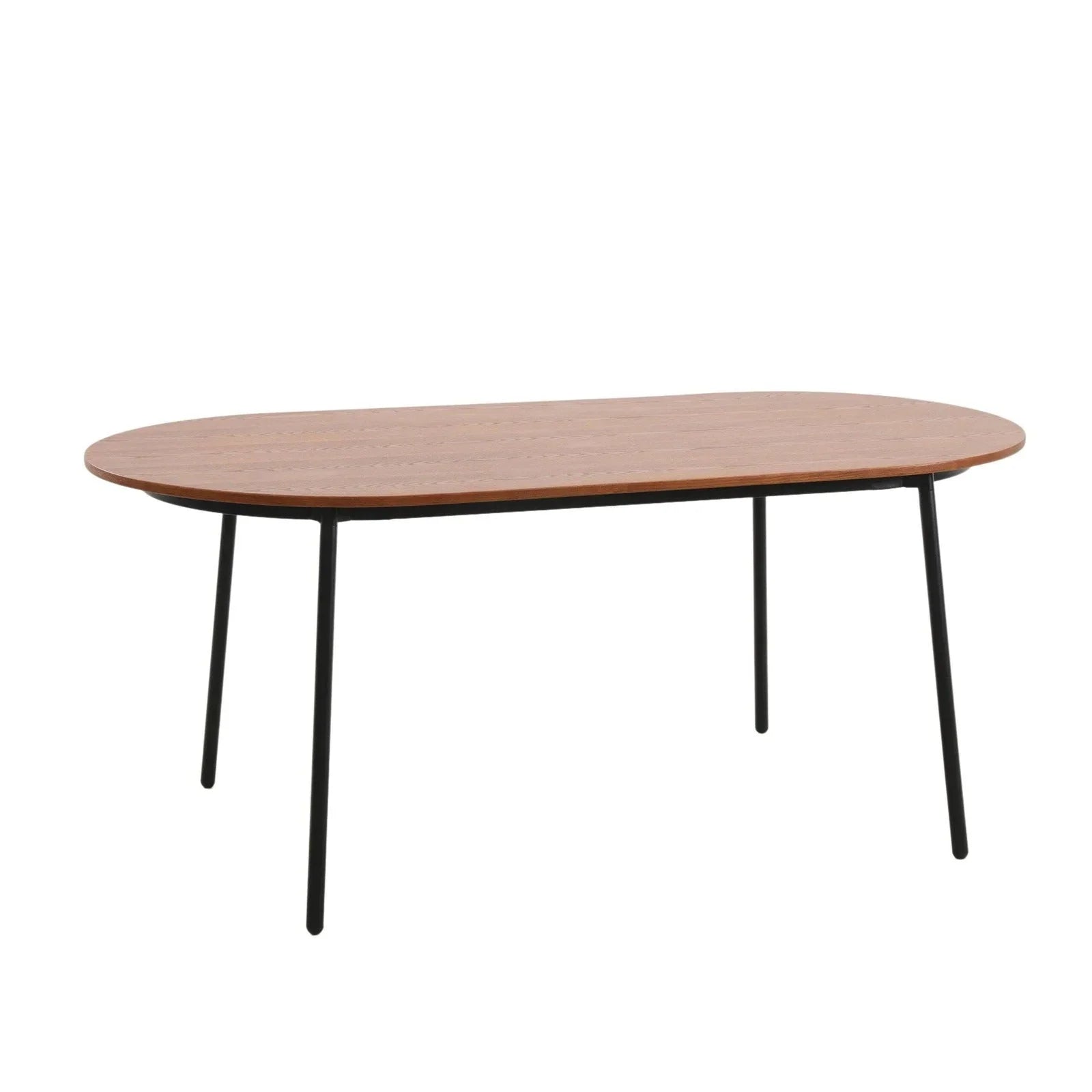 Tule 71" Oval Dining Table with MDF Tabletop and Black Steel Legs - Elax Furniture