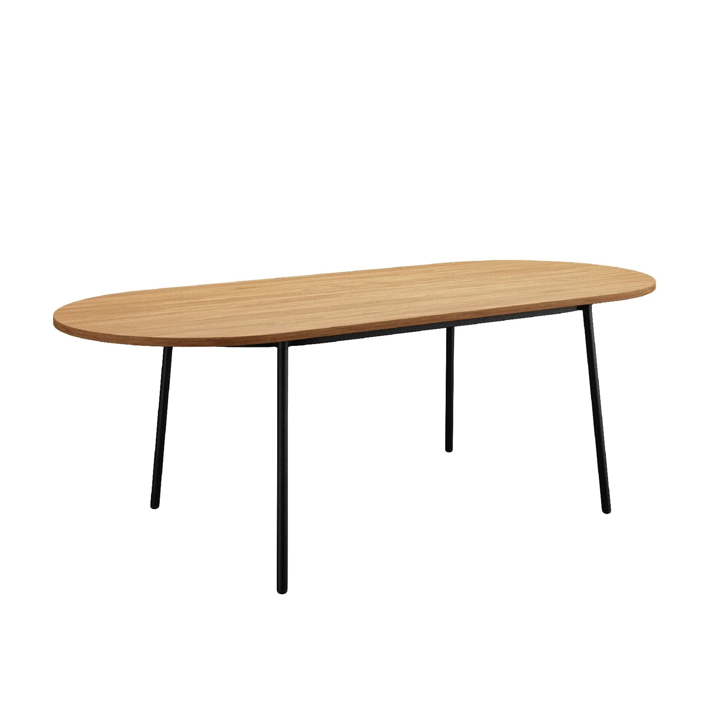 Tule Modern 83" Oval Dining Table with MDF Tabletop and Black Steel Legs - Elax Furniture