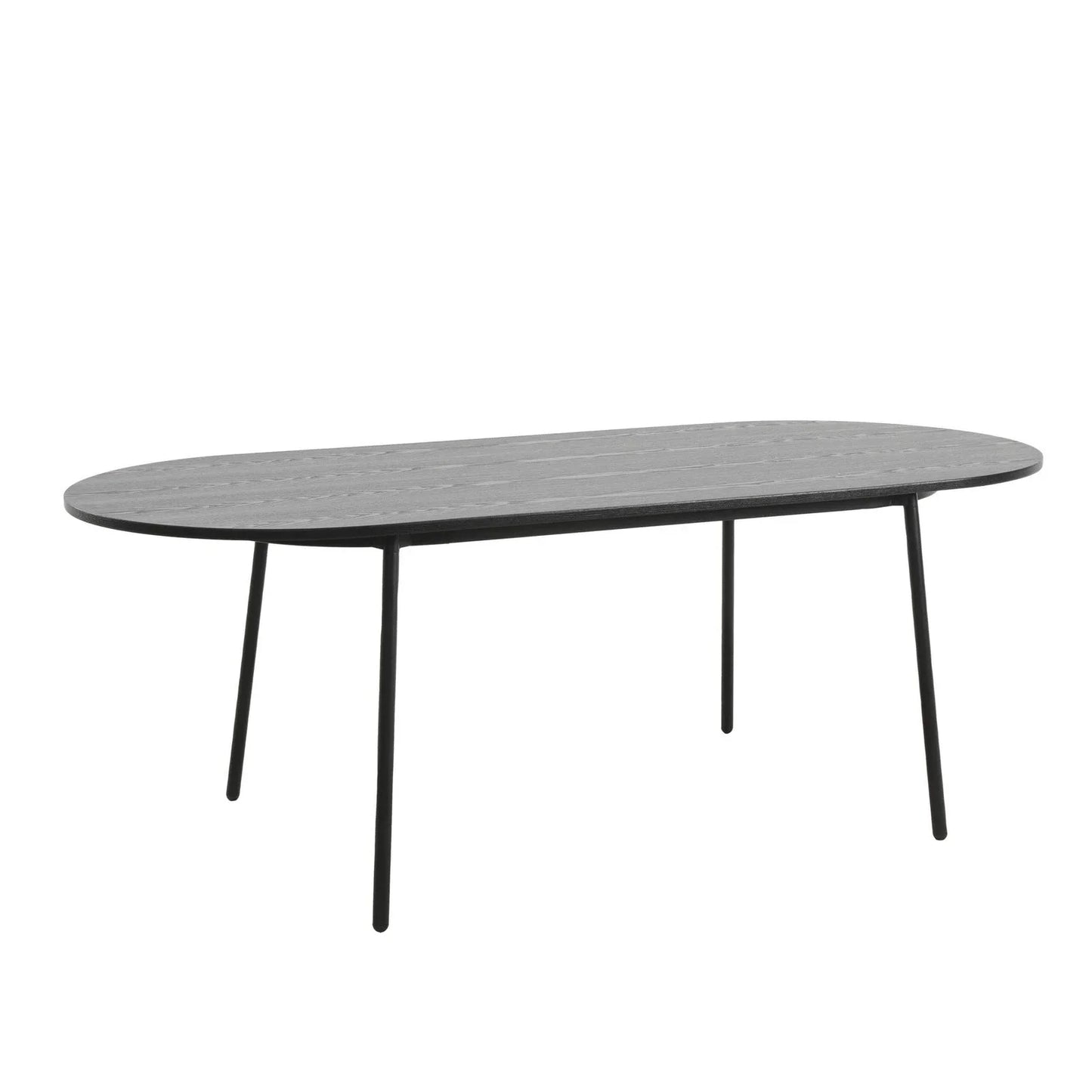 Tule Modern 83" Oval Dining Table with MDF Tabletop and Black Steel Legs - Elax Furniture