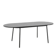 Tule Modern 83" Oval Dining Table with MDF Tabletop and Black Steel Legs - Elax Furniture