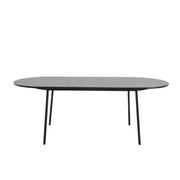 Tule Modern 83" Oval Dining Table with MDF Tabletop and Black Steel Legs - Elax Furniture