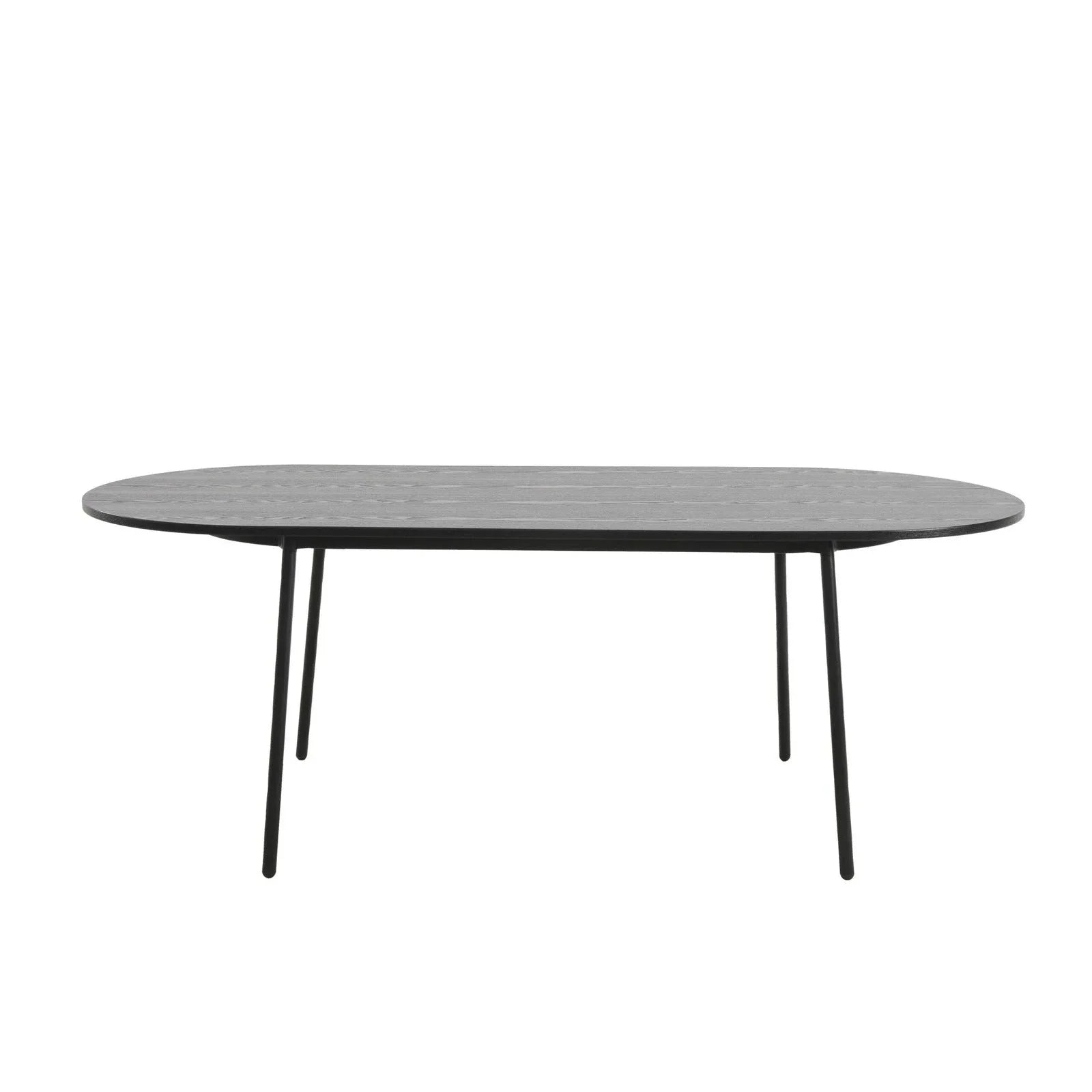 Tule Modern 83" Oval Dining Table with MDF Tabletop and Black Steel Legs - Elax Furniture