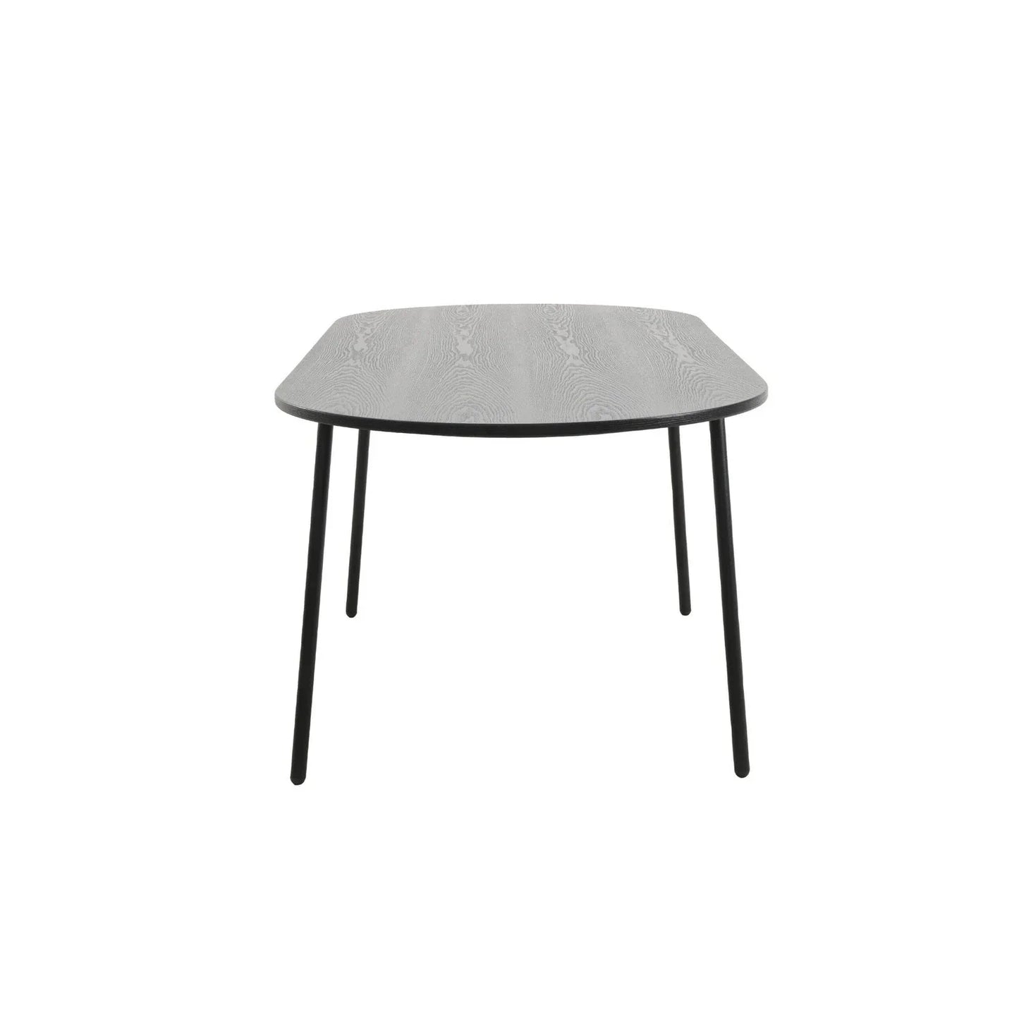 Tule Modern 83" Oval Dining Table with MDF Tabletop and Black Steel Legs - Elax Furniture