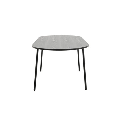 Tule Modern 83" Oval Dining Table with MDF Tabletop and Black Steel Legs - Elax Furniture