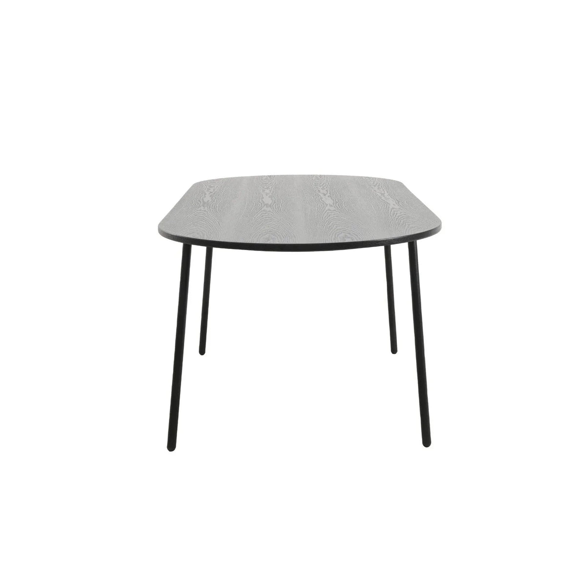 Tule 9-Piece Dining Set in Steel with 8 Upholstered Seat Dining Chairs and 83" Oval Dining Table with MDF Tabletop - Elax Furniture