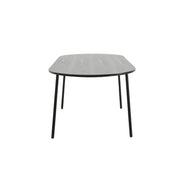 Tule 9-Piece Dining Set in Steel with 8 Upholstered Seat Dining Chairs and 83" Oval Dining Table with MDF Tabletop - Elax Furniture