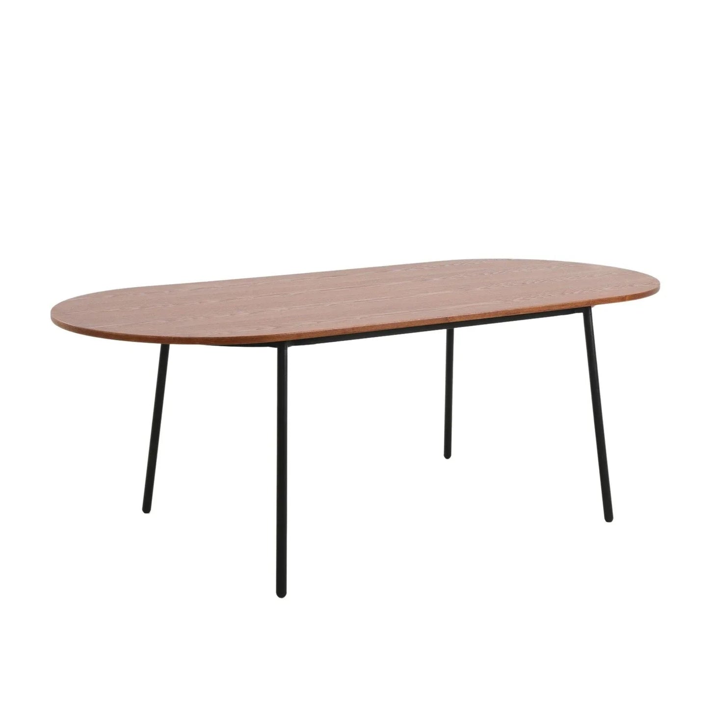Tule Modern 83" Oval Dining Table with MDF Tabletop and Black Steel Legs - Elax Furniture