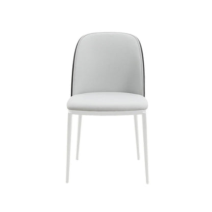 Tule Modern Dining Side Chair with Upholstered Seat and White Powder-Coated Steel Frame, Set of 2 - Elax Furniture