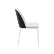 Tule 7-Piece Dining Set with 6 Upholstered Seat Dining Chairs in White Steel Frame and 71" Oval Dining Table with MDF Tabletop - Elax Furniture