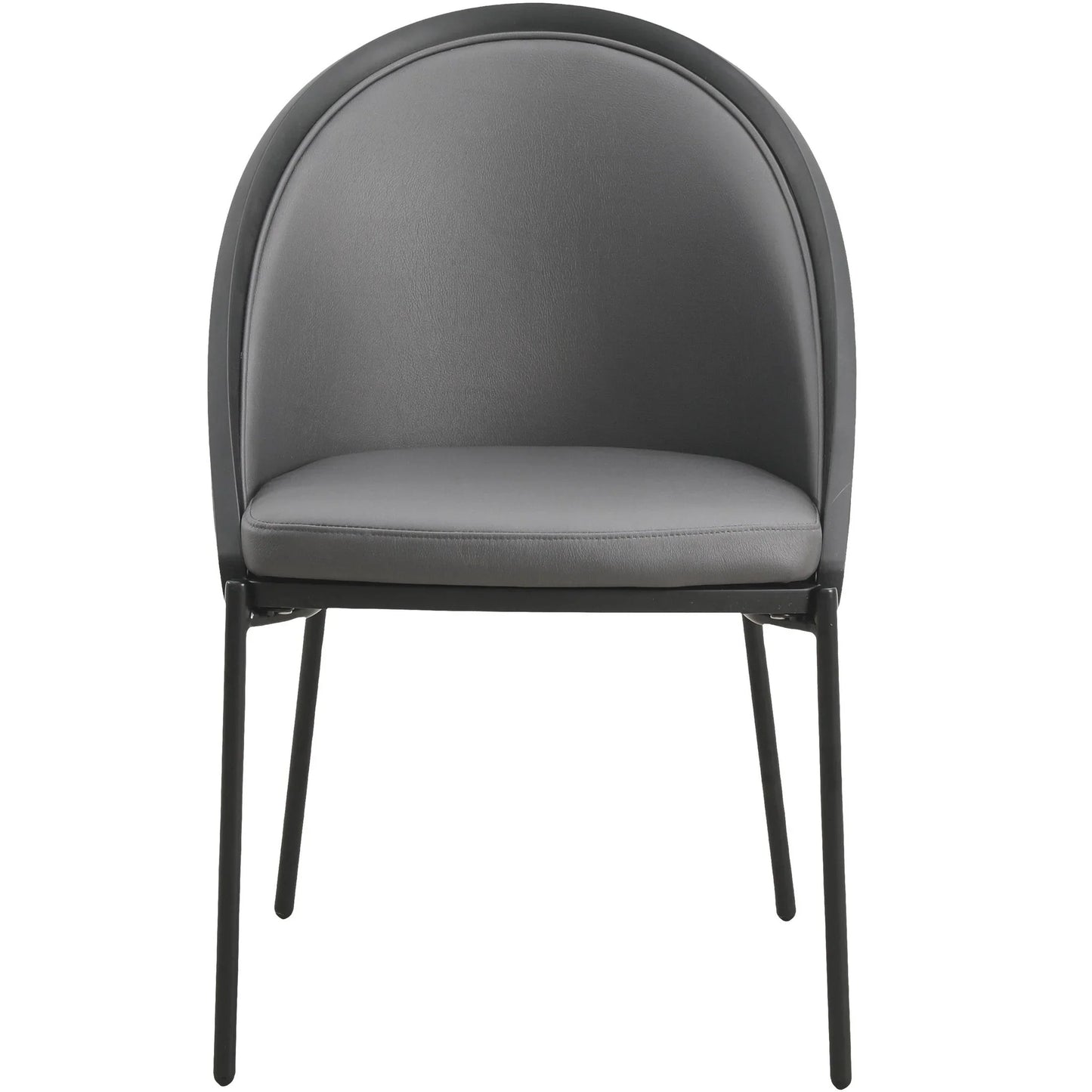 Urbane Dining Chair in Vinyl Fabric with Curved Back and Stainless Steel Legs Set of 2 - Elax Furniture