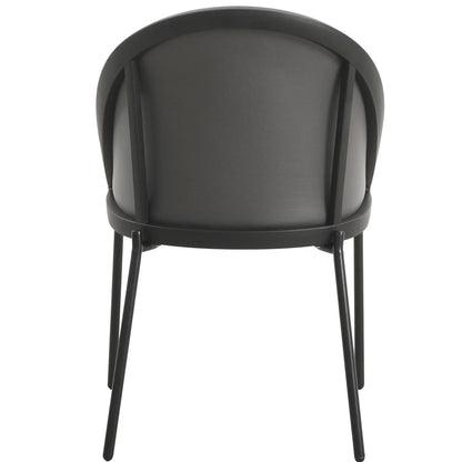 Urbane Dining Chair in Vinyl Fabric with Curved Back and Stainless Steel Legs Set of 2 - Elax Furniture