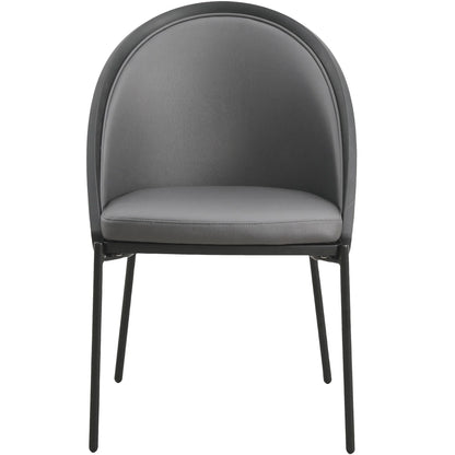 Urbane Dining Chair in Vinyl Fabric with Curved Back and Stainless Steel Legs Set of 4 - Elax Furniture
