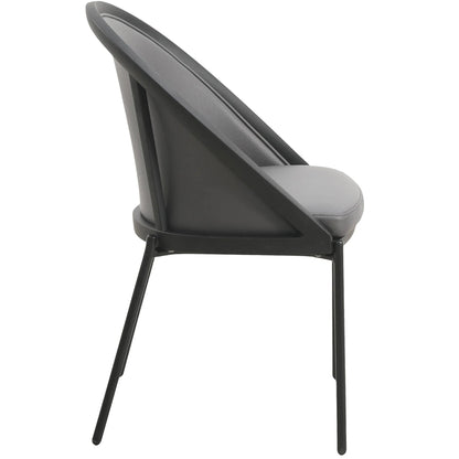 Urbane Dining Chair in Vinyl Fabric with Curved Back and Stainless Steel Legs Set of 4 - Elax Furniture