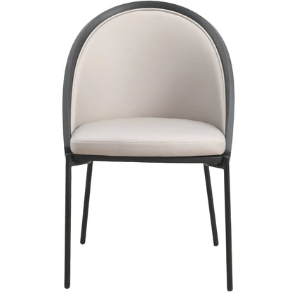 Urbane Dining Chair in Vinyl Fabric with Curved Back and Stainless Steel Legs Set of 4 - Elax Furniture