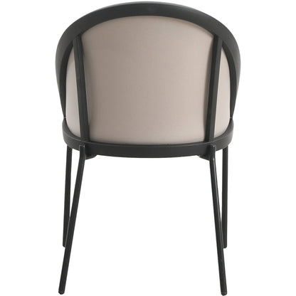 Urbane Dining Chair in Vinyl Fabric with Curved Back and Stainless Steel Legs Set of 4 - Elax Furniture