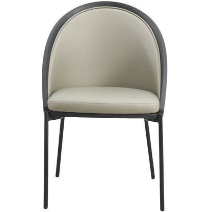 Urbane Dining Chair in Vinyl Fabric with Curved Back and Stainless Steel Legs Set of 4 - Elax Furniture