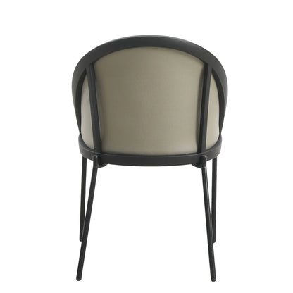 Urbane Dining Chair in Vinyl Fabric with Curved Back and Stainless Steel Legs Set of 4 - Elax Furniture