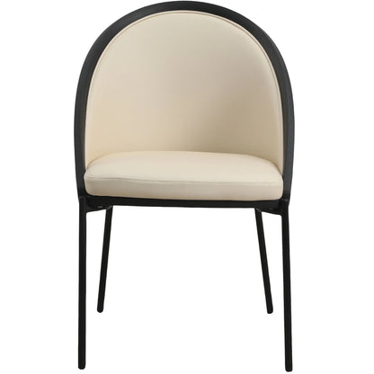 Urbane Dining Chair in Vinyl Fabric with Curved Back and Stainless Steel Legs Set of 2 - Elax Furniture
