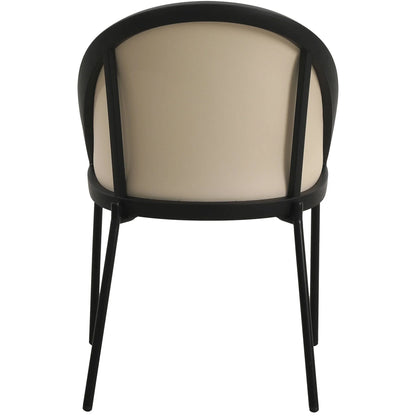 Urbane Dining Chair in Vinyl Fabric with Curved Back and Stainless Steel Legs Set of 4 - Elax Furniture