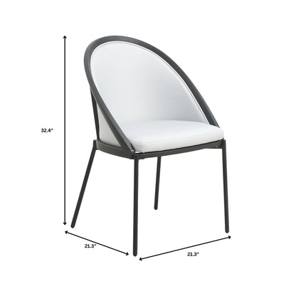 Urbane Dining Chair in Vinyl Fabric with Curved Back and Stainless Steel Legs Set of 2 - Elax Furniture