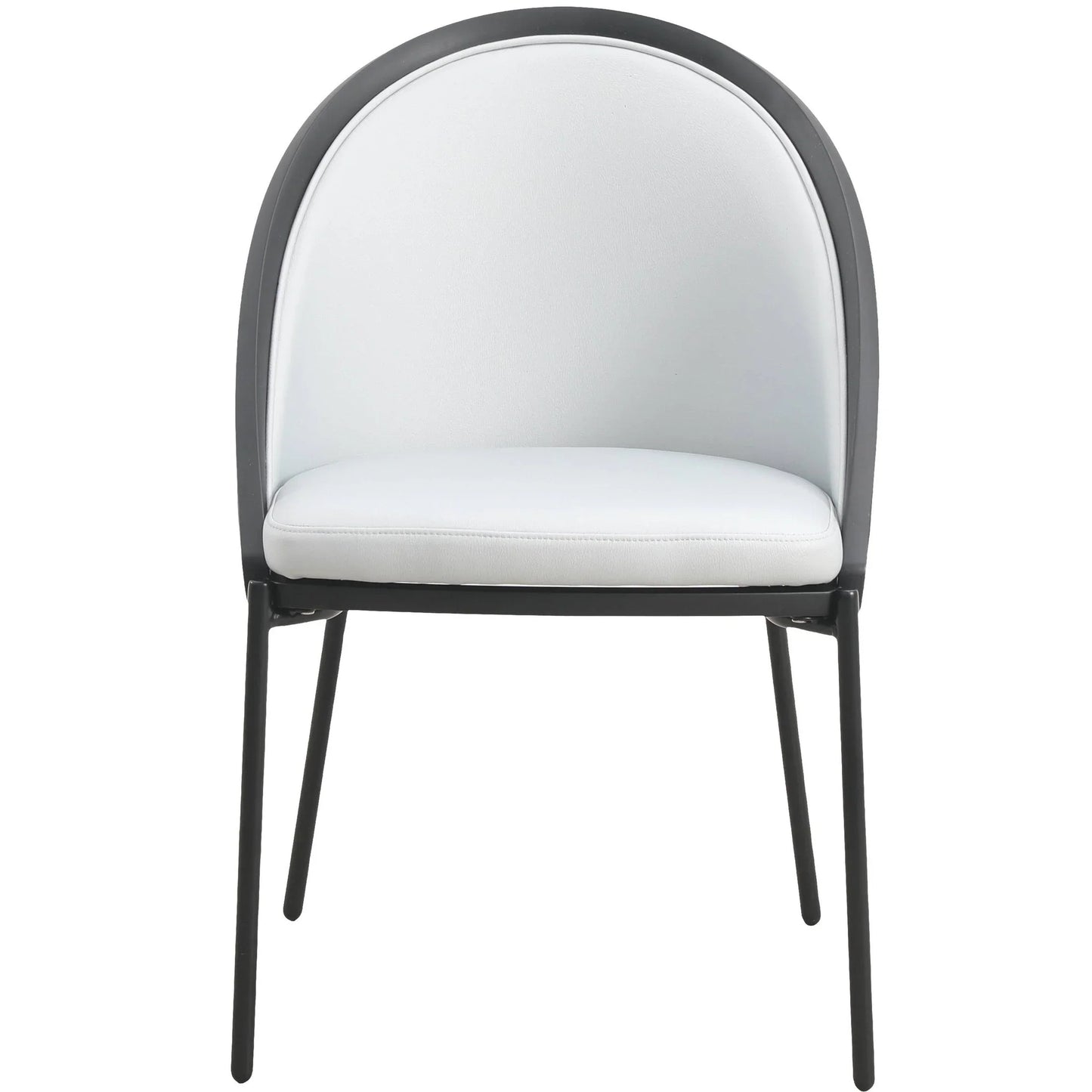 Urbane Dining Chair in Vinyl Fabric with Curved Back and Stainless Steel Legs Set of 2 - Elax Furniture