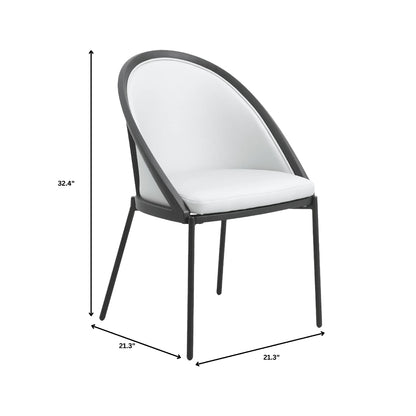 Urbane Dining Chair in Vinyl Fabric with Curved Back and Stainless Steel Legs Set of 4 - Elax Furniture