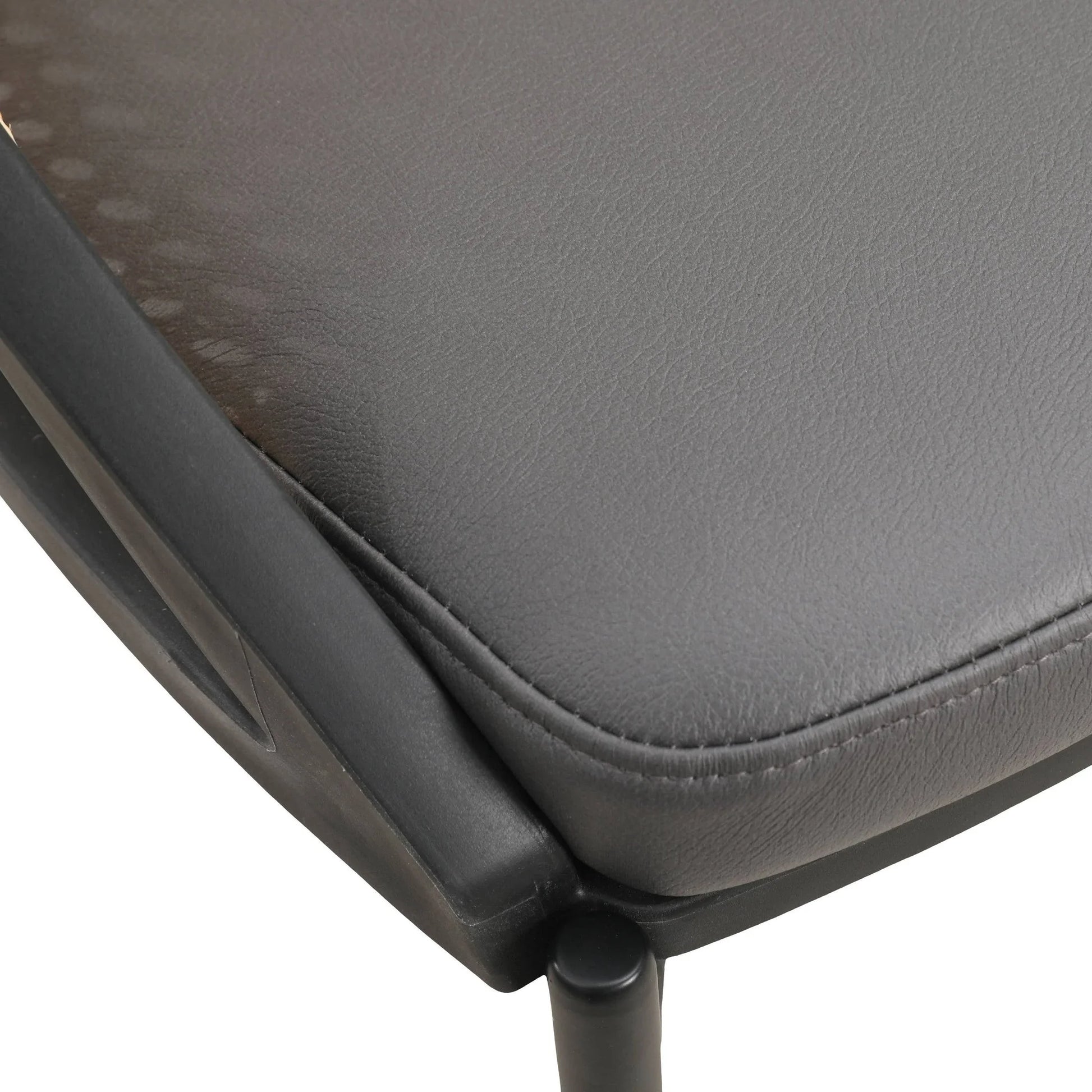 Urbane Dining Chair with Vinyl Fabric Seat and Wicker Backrest in Stainless Steel Legs Set of 4 - Elax Furniture