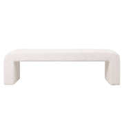 Vint 63" Wide Upholstered Bench in Boucle/Velvet with Curved Waterfall Design - Elax Furniture