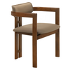 Velo Series Dining Chair with Upholstered Leather and Rubberwood Legs