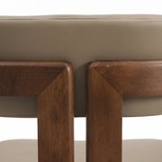 Velo Series Dining Chair with Upholstered Leather and Rubberwood Legs