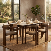 Velo Series Dining Chair with Upholstered Leather and Rubberwood Legs