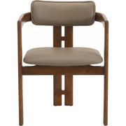 Velo Series Dining Chair with Upholstered Leather and Rubberwood Legs