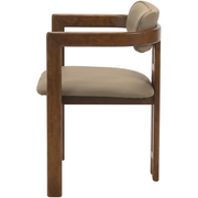 Velo Series Dining Chair with Upholstered Leather and Rubberwood Legs