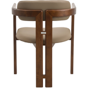 Velo Series Dining Chair with Upholstered Leather and Rubberwood Legs