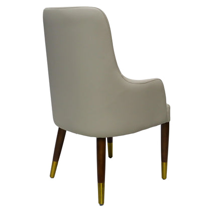 Viva Collection Modern Wooden Dining Arm Chair Upholstered Seat in Leather with Rubber Wood Base - Elax Furniture
