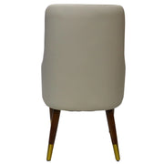 Viva Collection Modern Wooden Dining Arm Chair Upholstered Seat in Leather with Rubber Wood Base - Elax Furniture