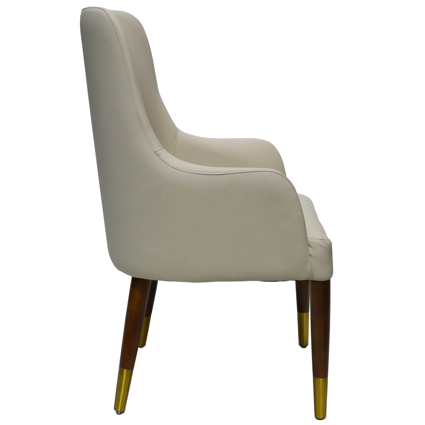 Viva Collection Modern Wooden Dining Arm Chair Upholstered Seat in Leather with Rubber Wood Base - Elax Furniture