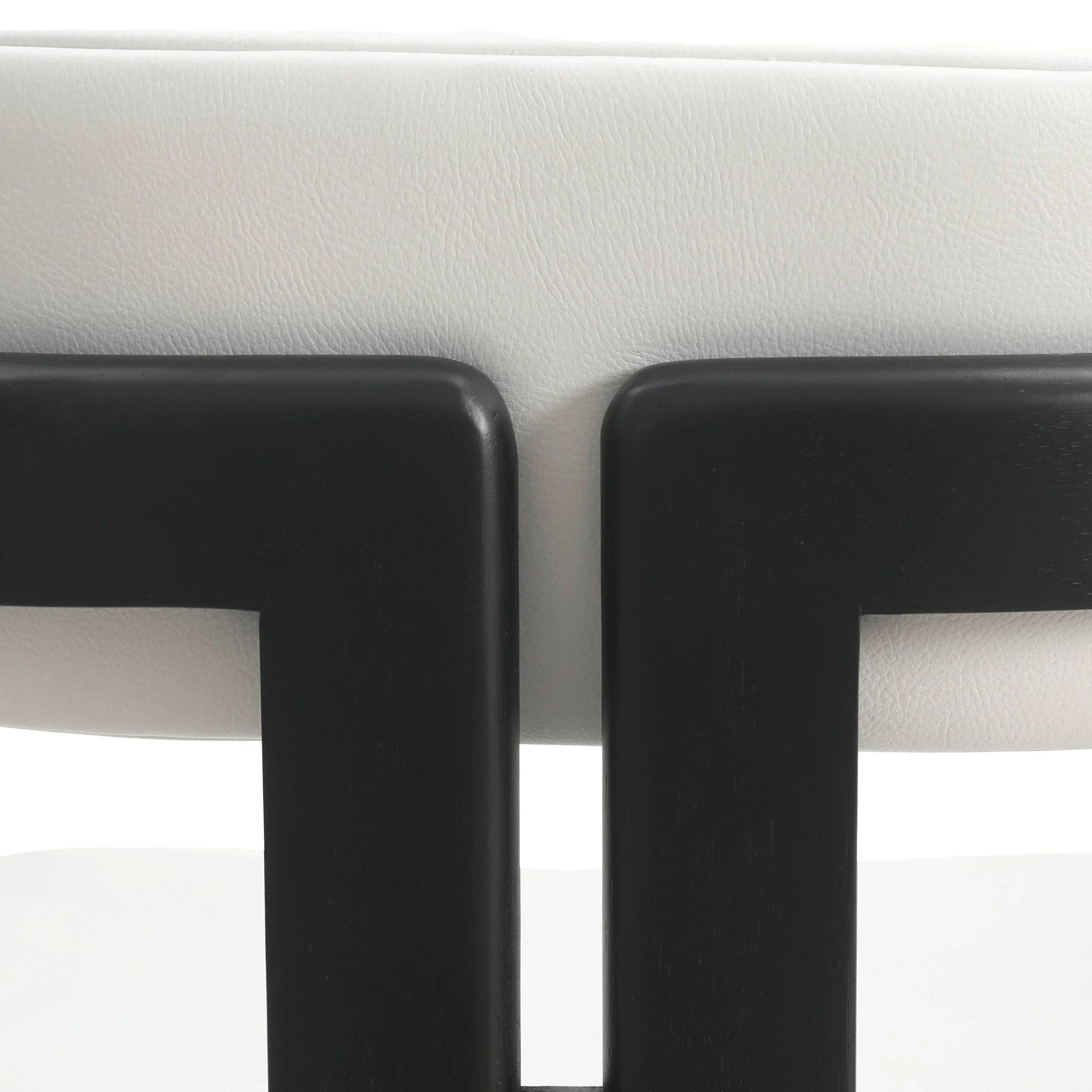 Velo Upholstered Dining Chair in Leather with Open Back and Wood Legs Set of 4 - Elax Furniture