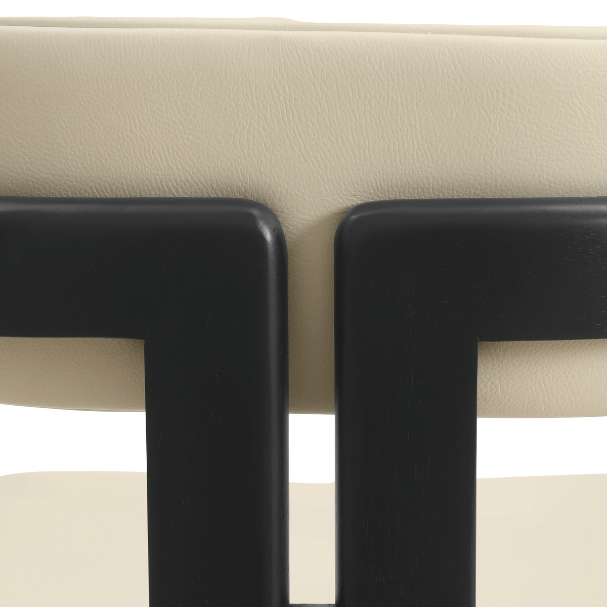 Velo Series Dining Chair with Upholstered Leather and Rubberwood Legs