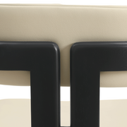 Velo Series Dining Chair with Upholstered Leather and Rubberwood Legs