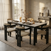 Velo Series Dining Chair with Upholstered Leather and Rubberwood Legs