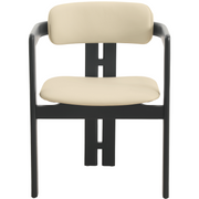 Velo Series Dining Chair with Upholstered Leather and Rubberwood Legs