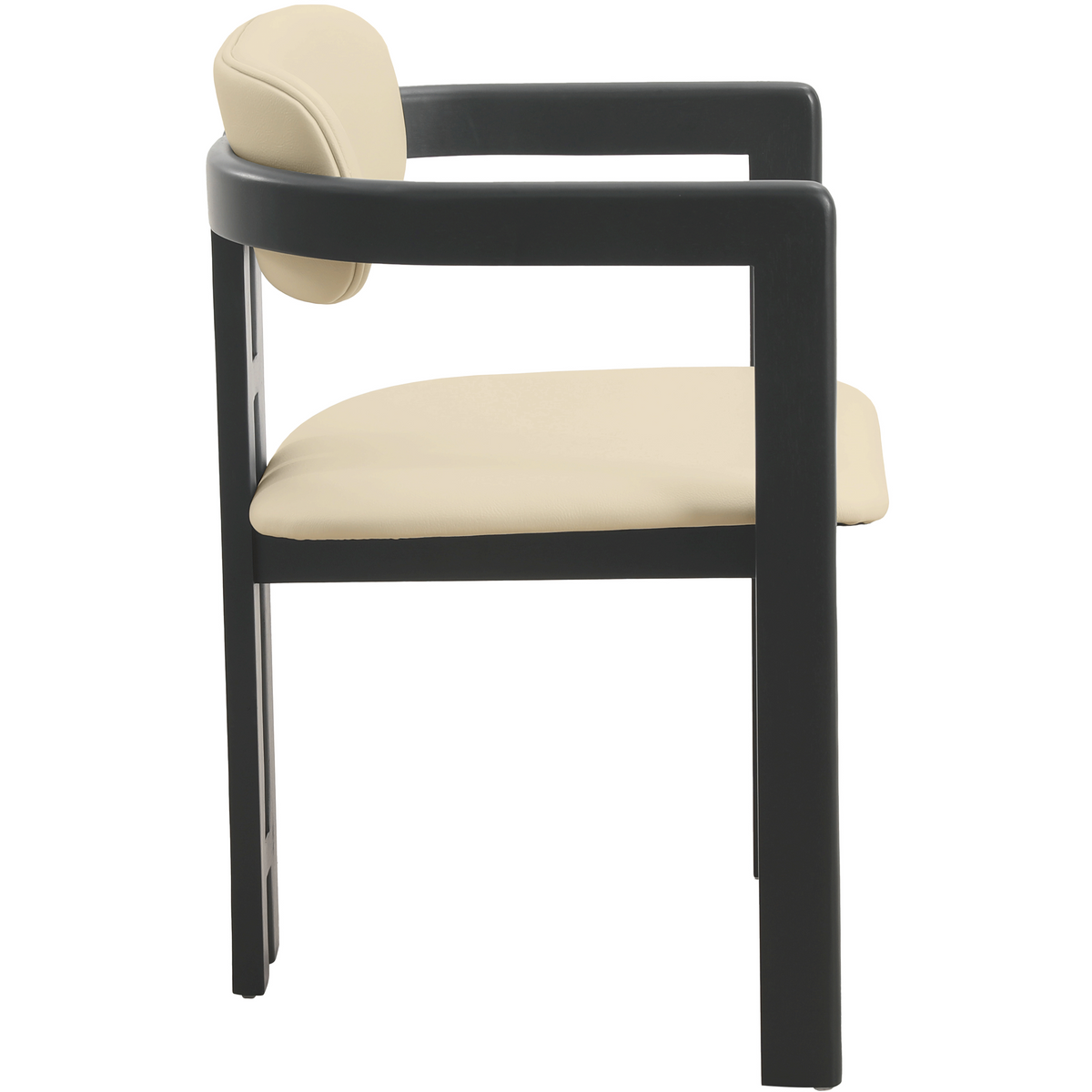 Velo Series Dining Chair with Upholstered Leather and Rubberwood Legs