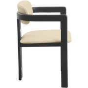 Velo Series Dining Chair with Upholstered Leather and Rubberwood Legs