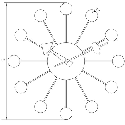 Concordia Modern Design Round Balls Silent Non-Ticking Wall Clock - Elax Furniture