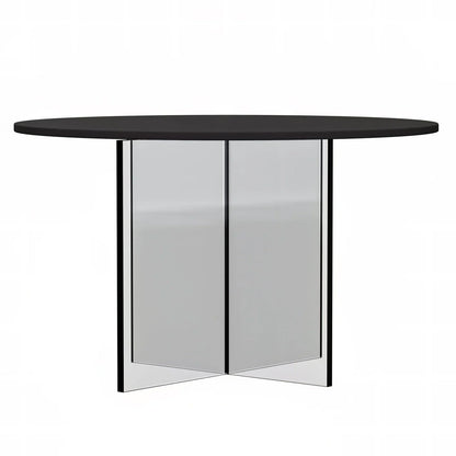 Valore Side Table with Round MDF Tabletop and Sturdy Acrylic Cross Base - Elax Furniture