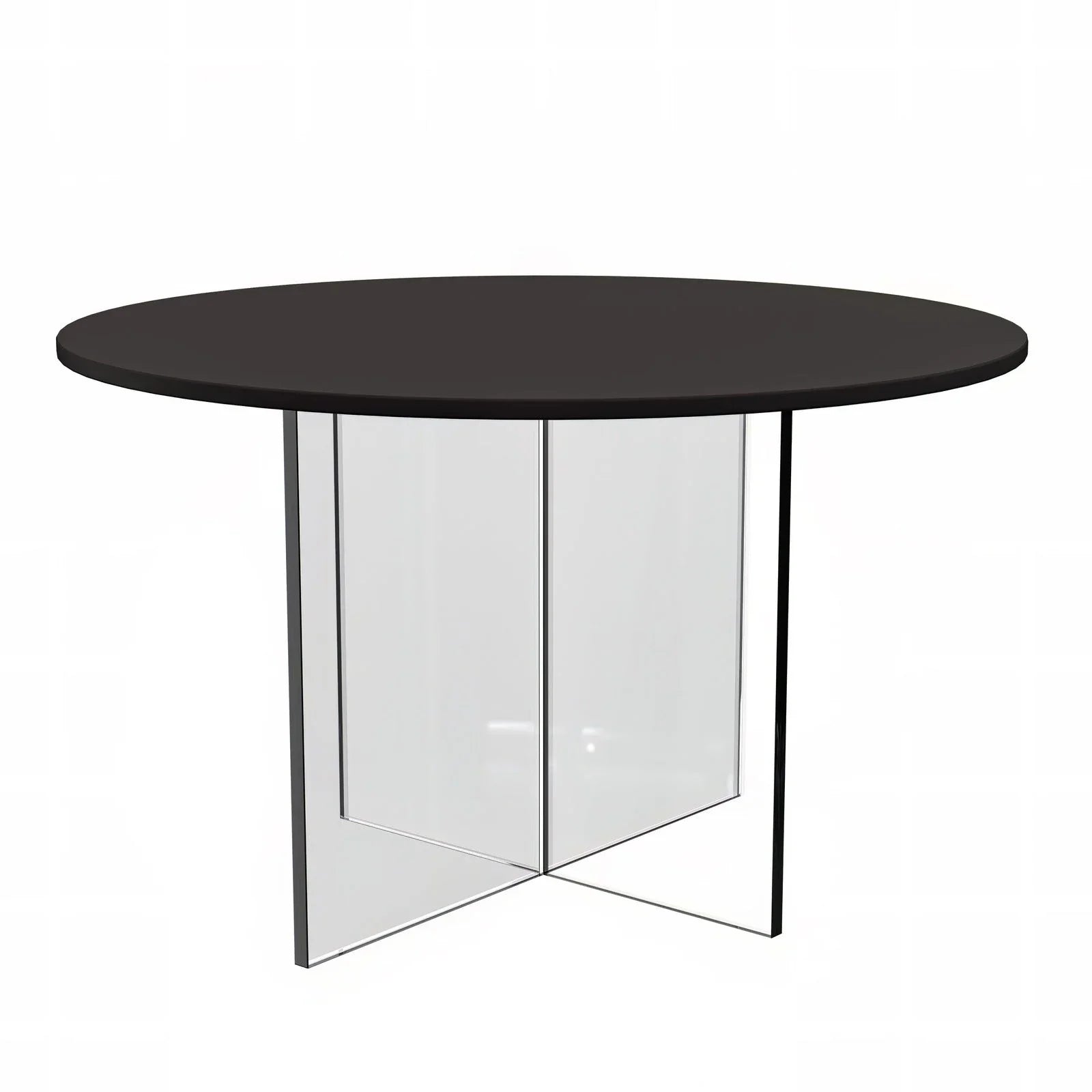 Valore Coffee Table with Round MDF Tabletop and Sturdy Acrylic Cross Base - Elax Furniture
