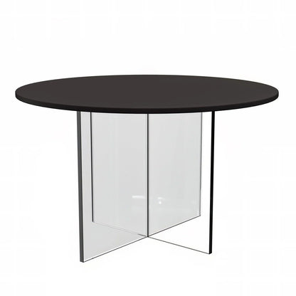 Valore Coffee Table with Round MDF Tabletop and Sturdy Acrylic Cross Base - Elax Furniture