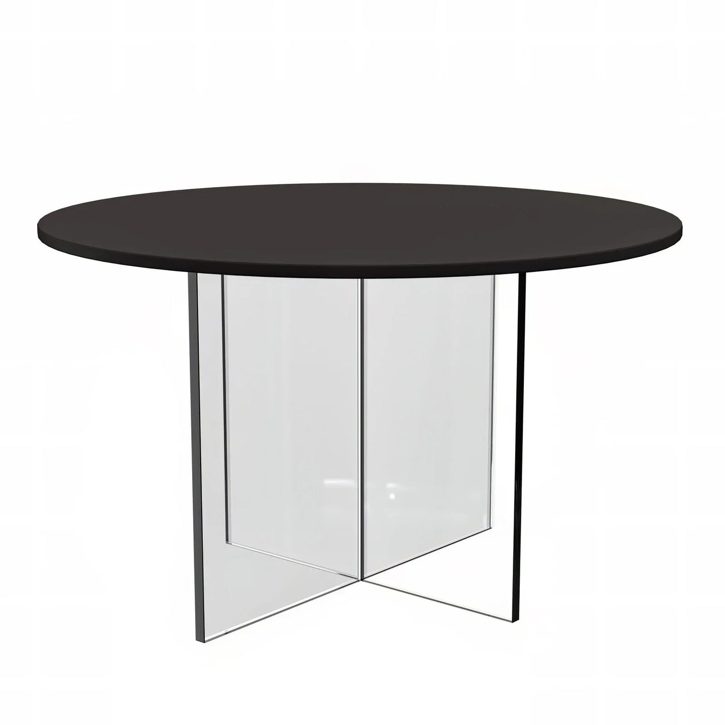 Valore Coffee Table with Round MDF Tabletop and Sturdy Acrylic Cross Base - Elax Furniture