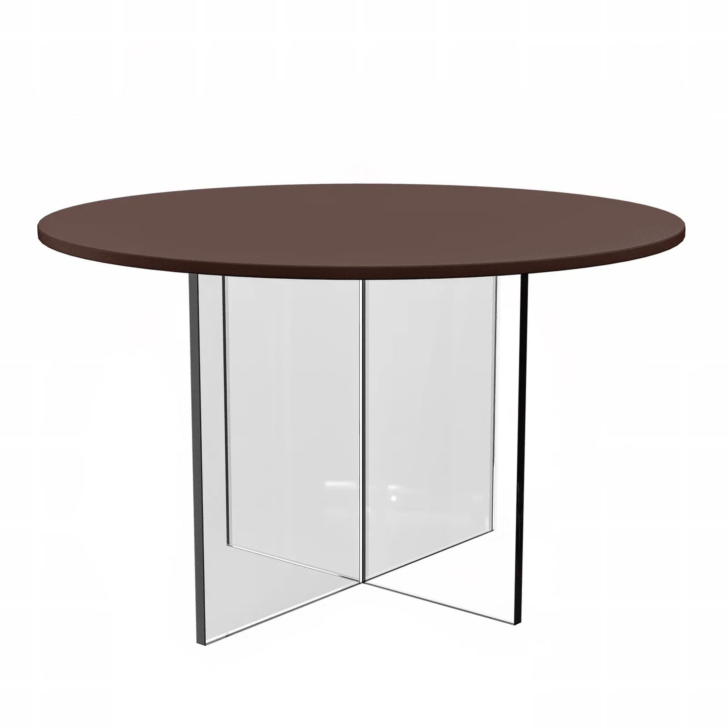 Valore Side Table with Round MDF Tabletop and Sturdy Acrylic Cross Base - Elax Furniture